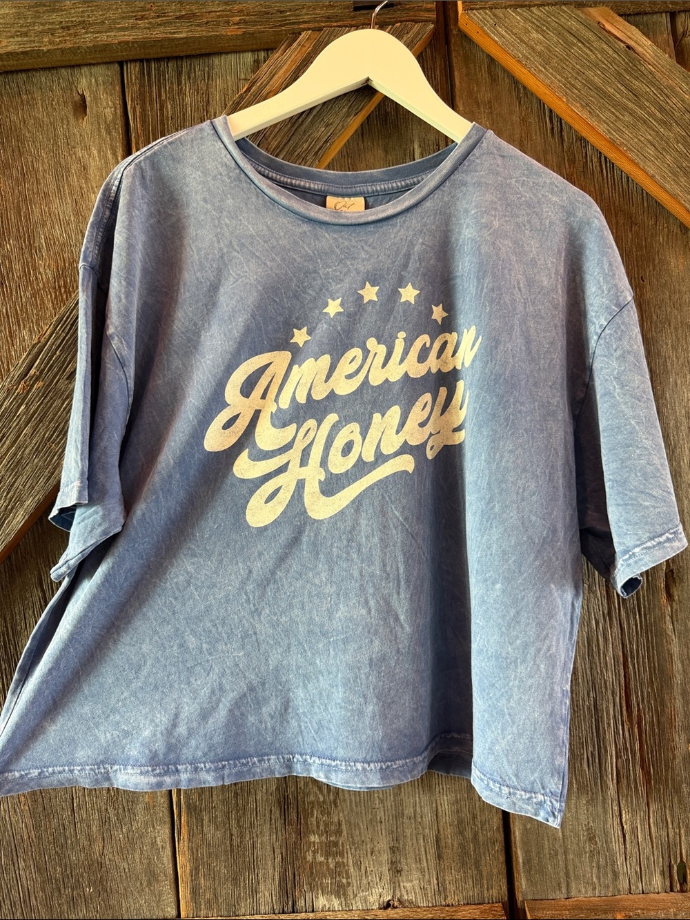 American Honey Crop Blue Graphic Tee